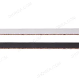 1cm Black/White with Gold Chain Lace Border