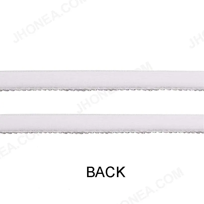 1cm Black/White with Twisted Metal Chain Border Lace