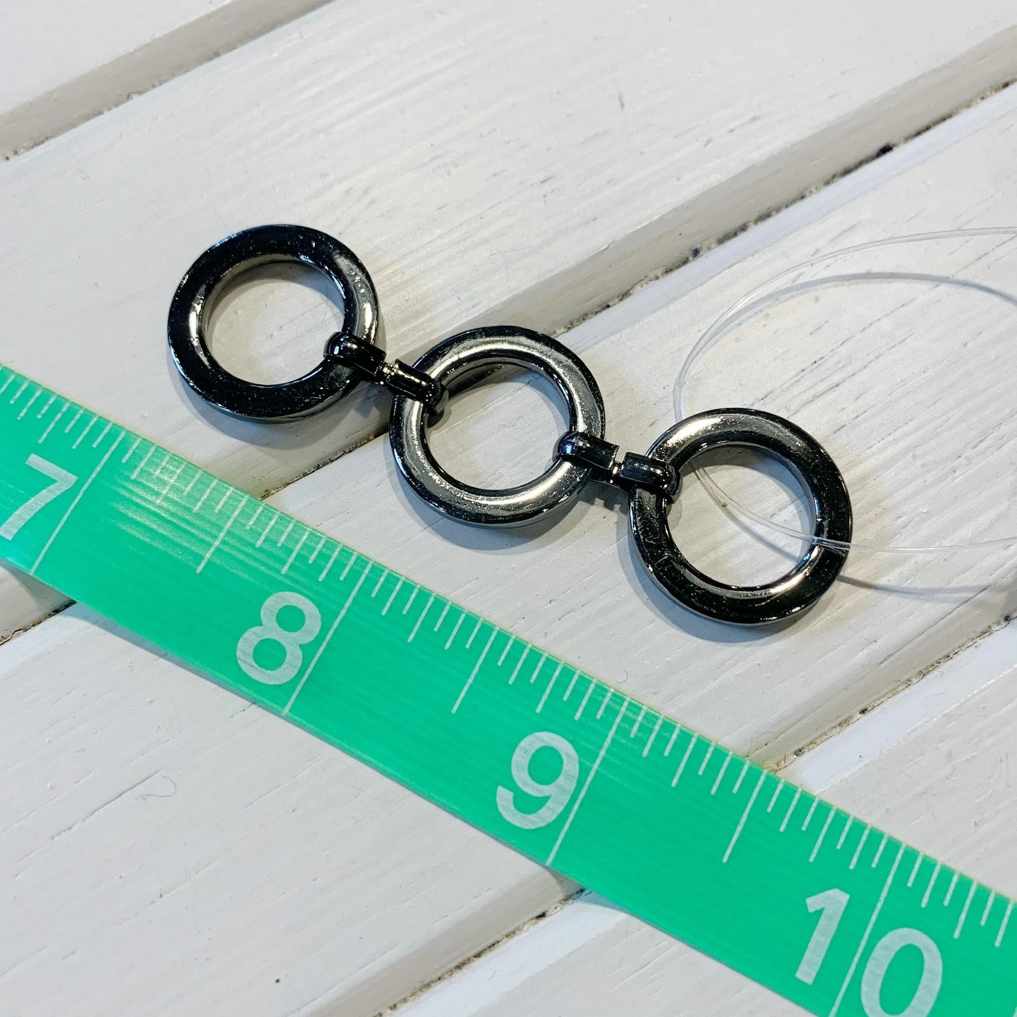 3 Circle Link - 1/2"x2.88" - Brushed Chrome - 2 pcs