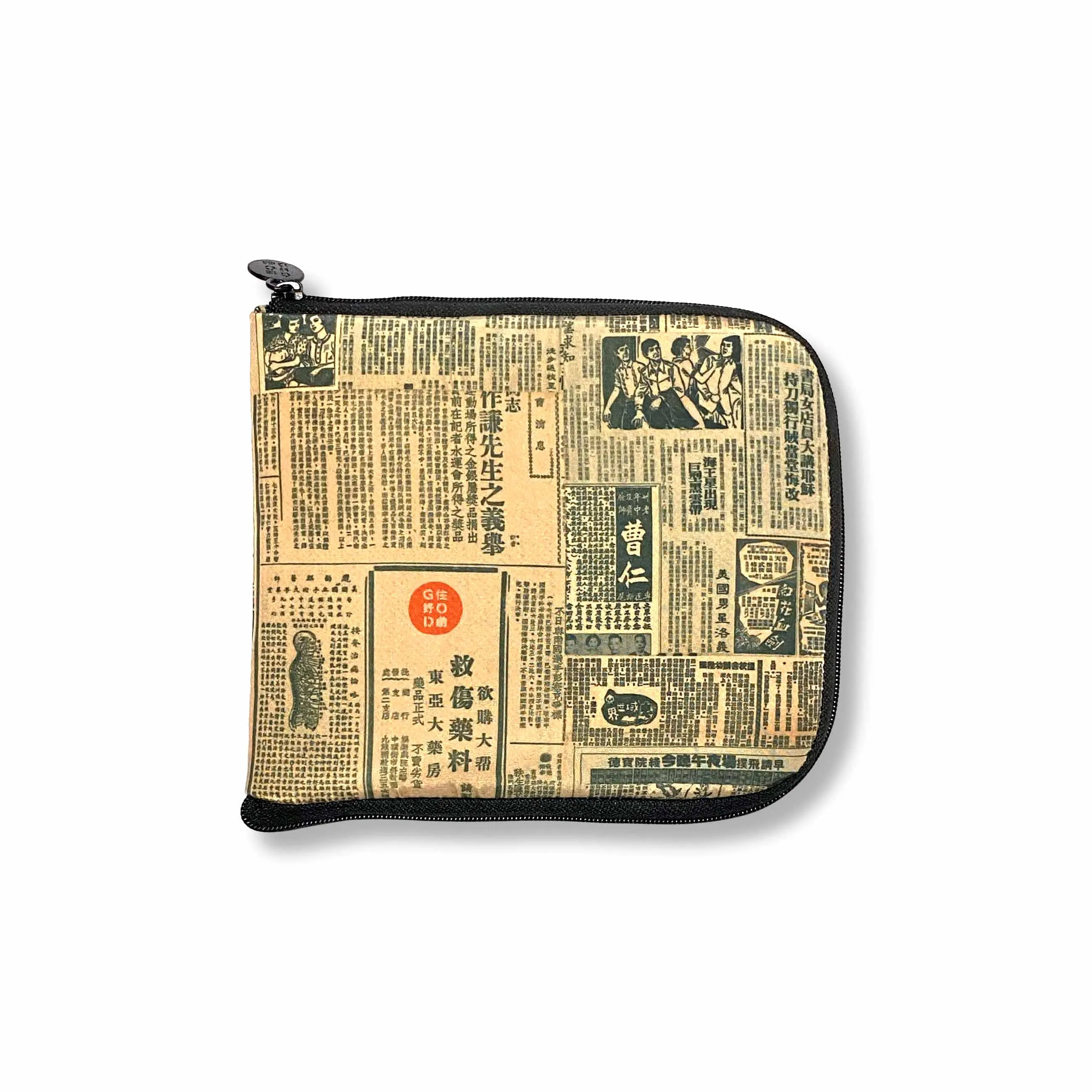80s Newspaper Zip Wallet Shopping Bag