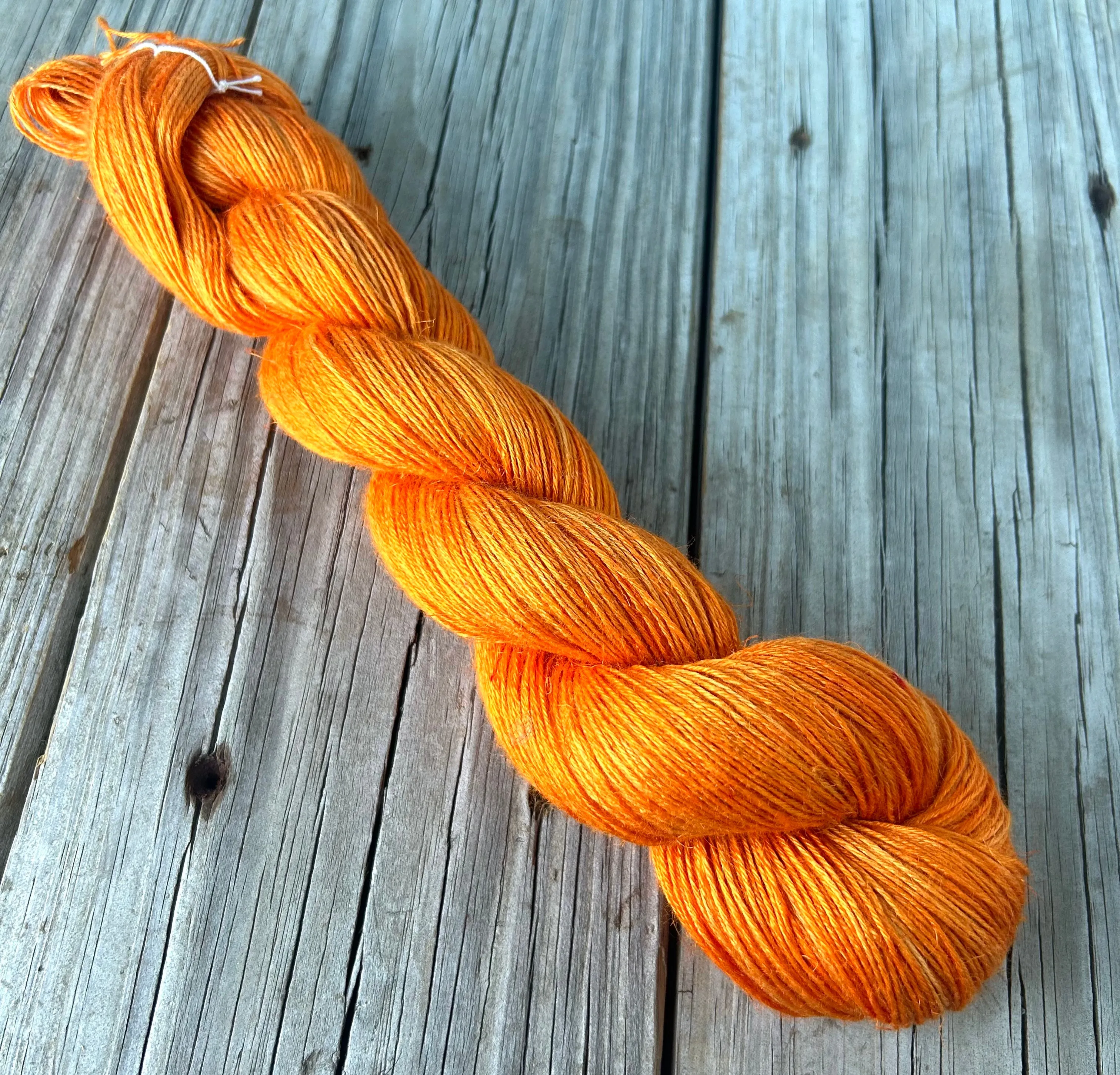 Ahoy! Orange Bamboo Linen Treasures Yarn, Fingering Weight Yarn