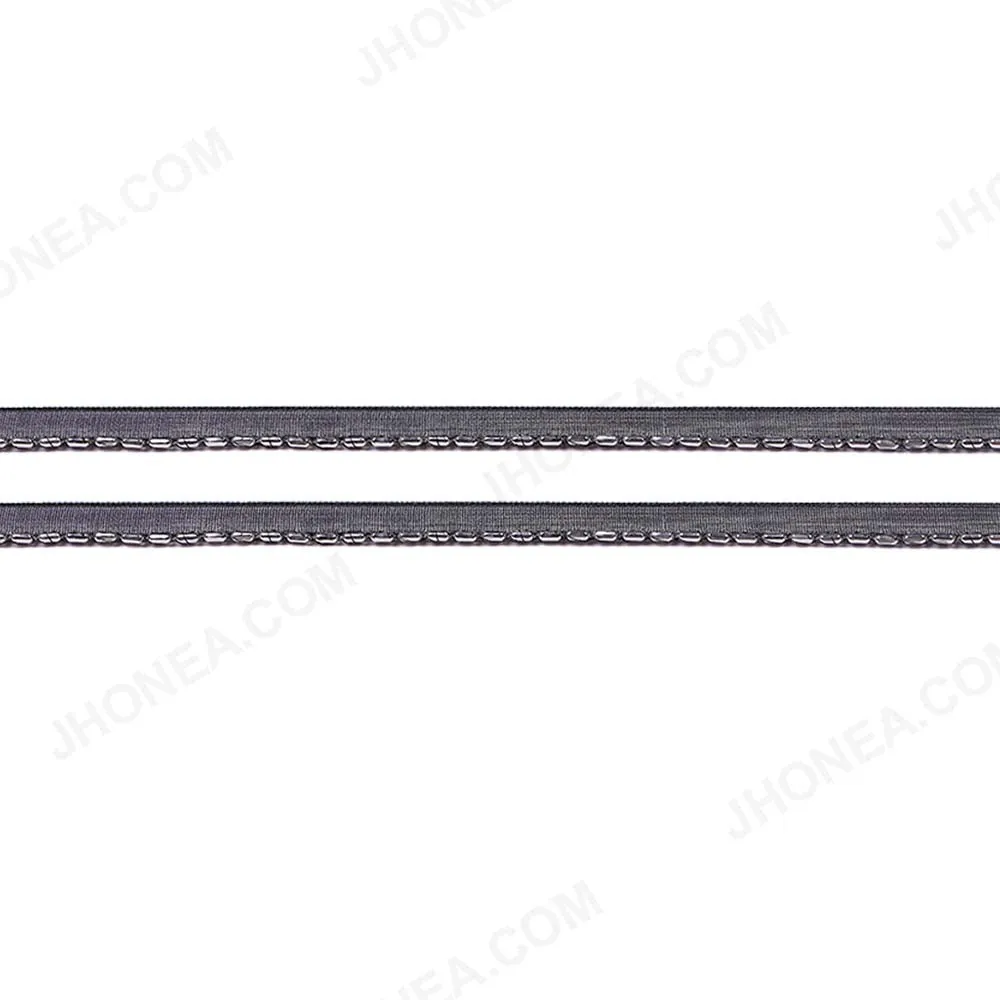 Black with Shiny Silver Chain Border Lace