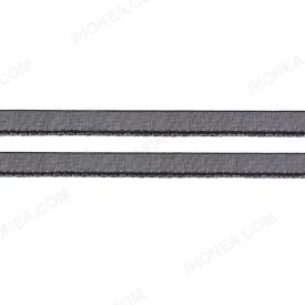Black with Shiny Silver Chain Border Lace