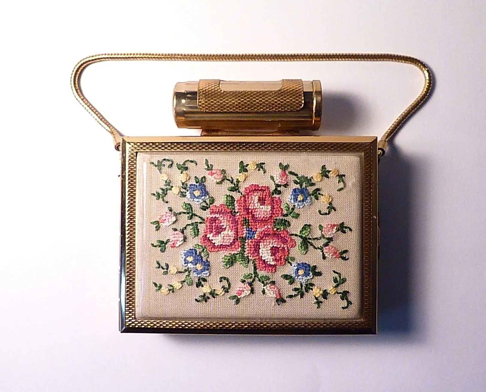 Boxed petit point Kigu Party Case 1960s evening bag