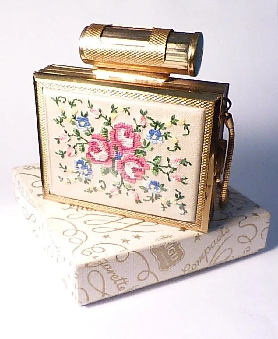 Boxed petit point Kigu Party Case 1960s evening bag