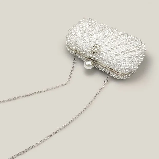 Celebrity Diamond Pearl High-End French Clutch Bag
