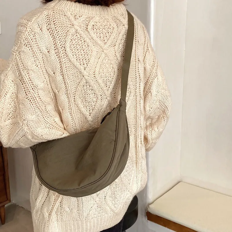 Compact Vintage Nylon Messenger Bag - Fanny Packs for Women