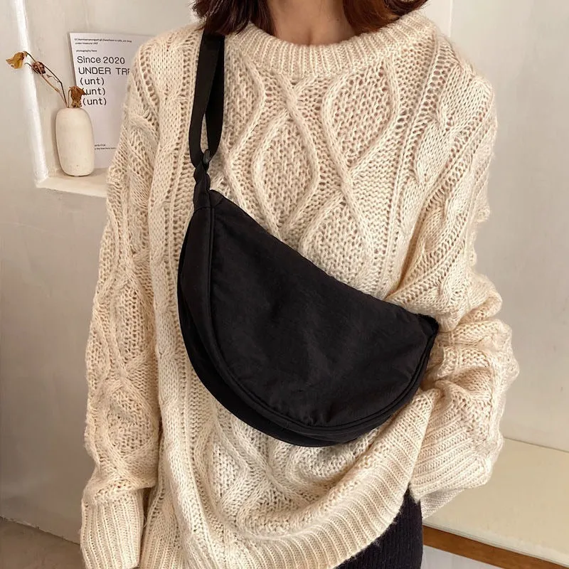 Compact Vintage Nylon Messenger Bag - Fanny Packs for Women