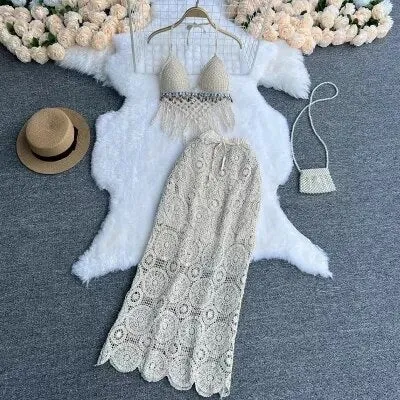 Coral Two Piece Crochet Set