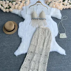 Coral Two Piece Crochet Set