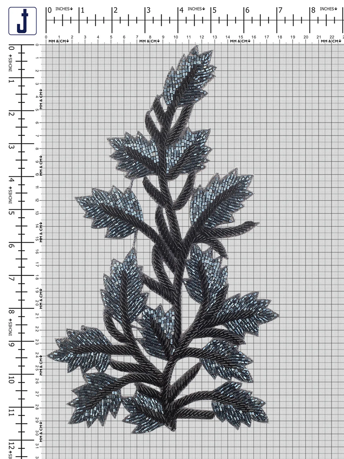 Dazzling Kerosene Blue Crystal Handmade Cutwork Patch