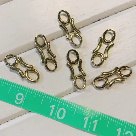 Double Circle Swoop Chain Link - .5"x1.25" - Gold - 2 Pcs