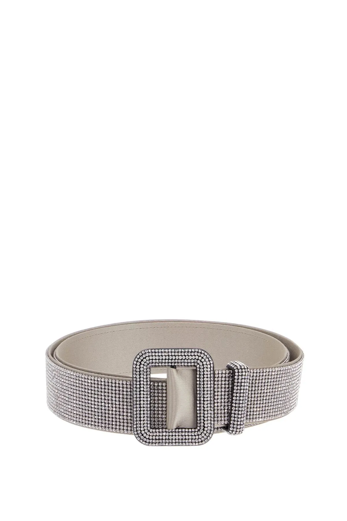 elegant light gray floral strass venus belt SS25018 CRYSTAL ON SILVER