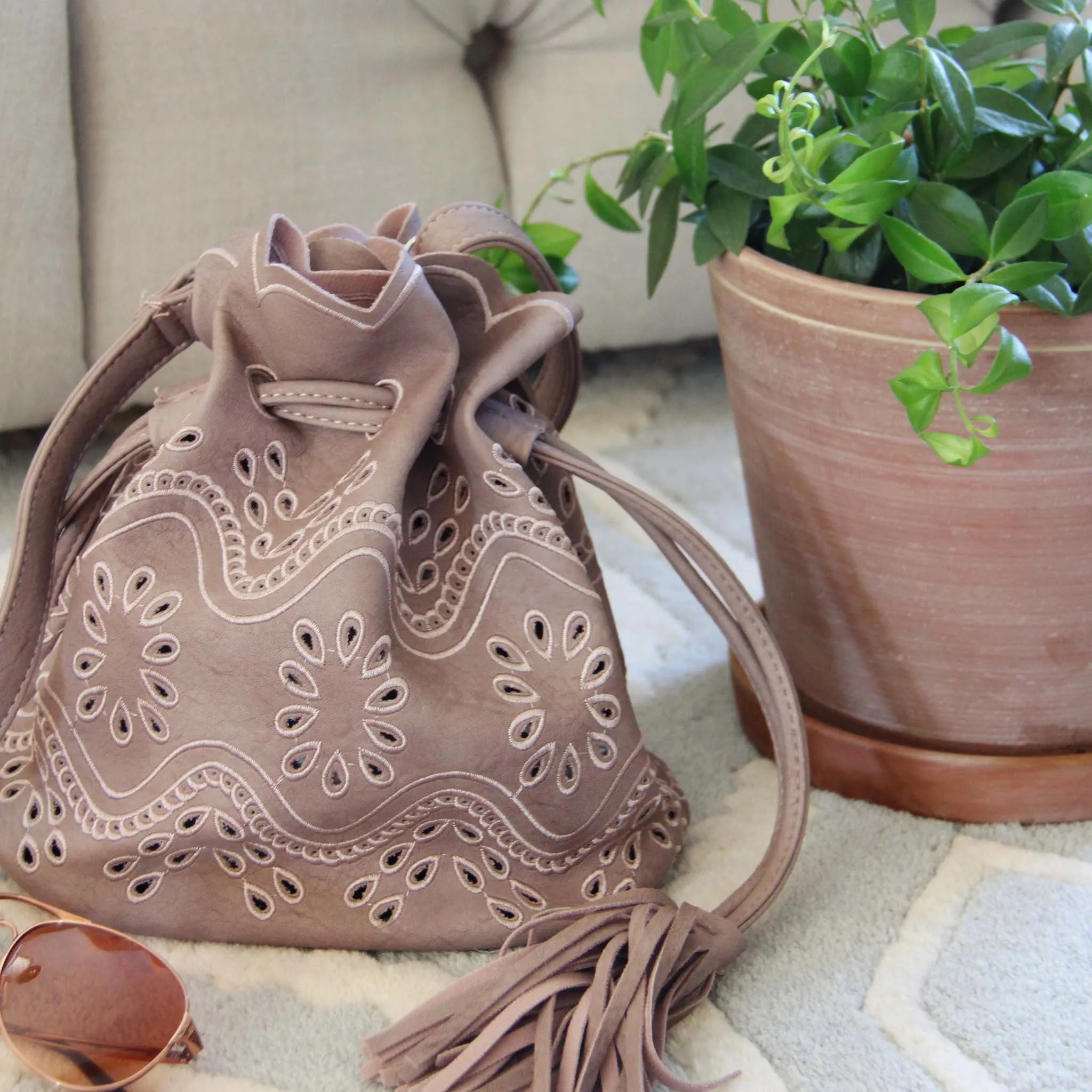 Eyelet & Tassel Tote
