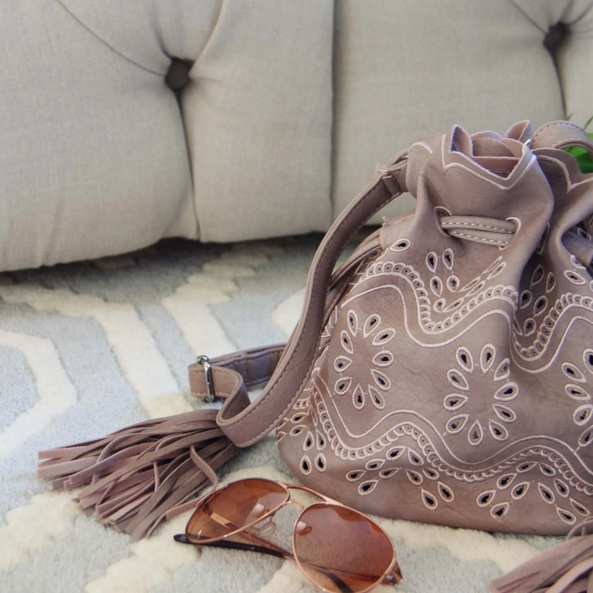 Eyelet & Tassel Tote
