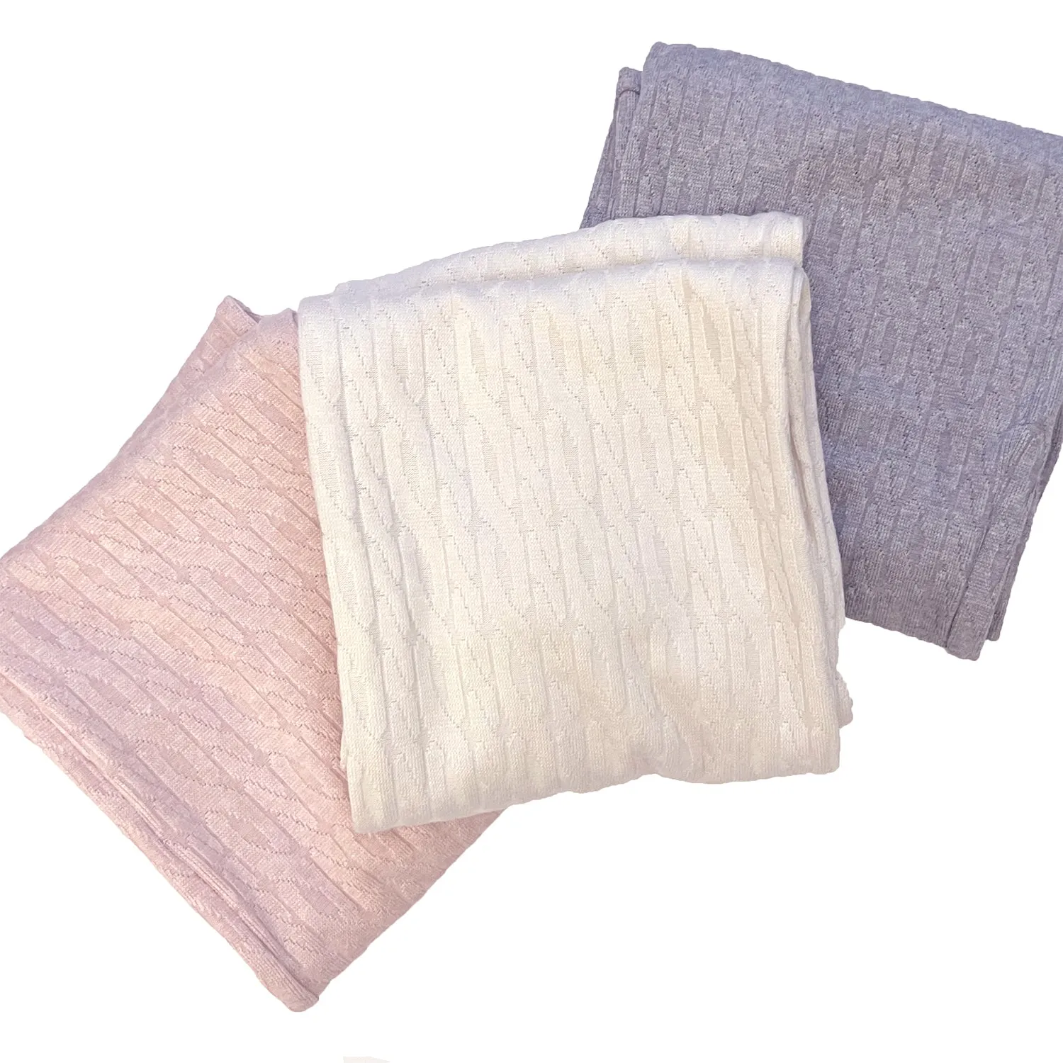 Galway Cable Knit Scarf - Blush