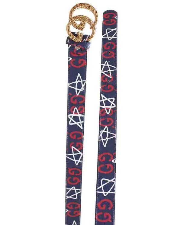 GG Supreme Embellished Belt Navyblue