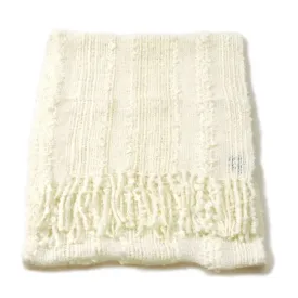 Hand-woven Baby Alpaca Fantasia Scarf - White Cloud