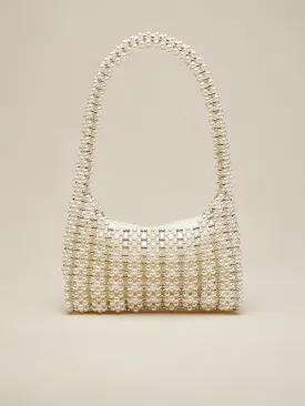Handmade Pearl Beaded Clutch HandleBag