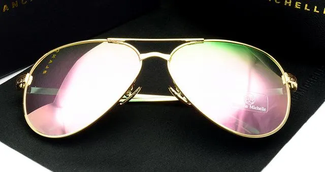 High Quality Pilot Sunglasses for Women with Polarized UV400 Mirror Lens