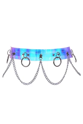 Iridescent Hoop Chain Belt