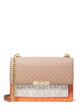Jade Large Tri-color Logo Crossbody Bag