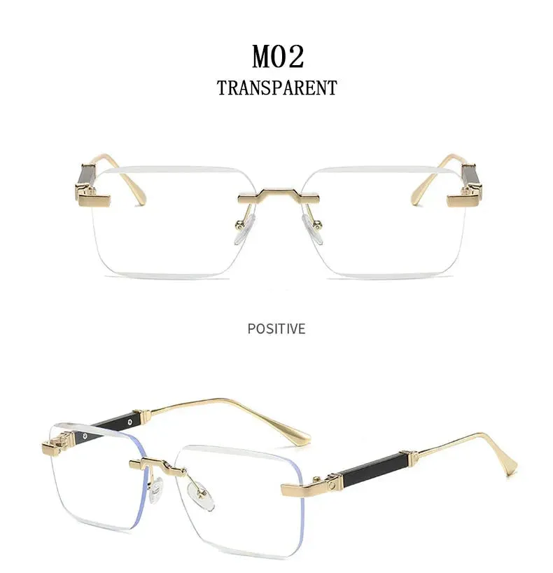 Men and Women Luxury Vintage Rimless UV400 Square Sunglasses