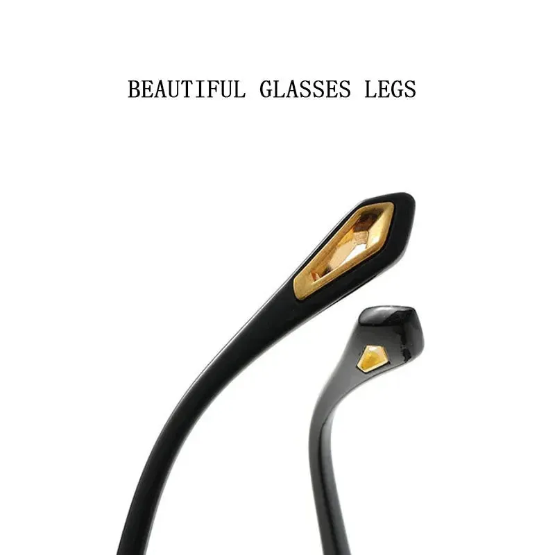 Men and Women Vintage Luxe Semi-rimless Anti-UV Square Sunglasses