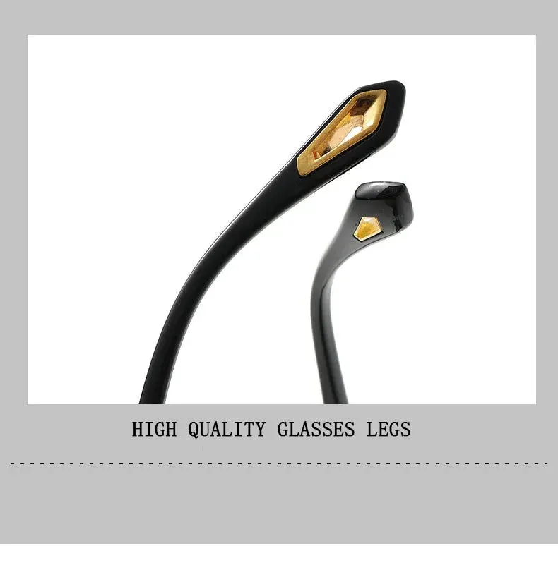 Men and Women Vintage Luxe Semi-rimless Anti-UV Square Sunglasses