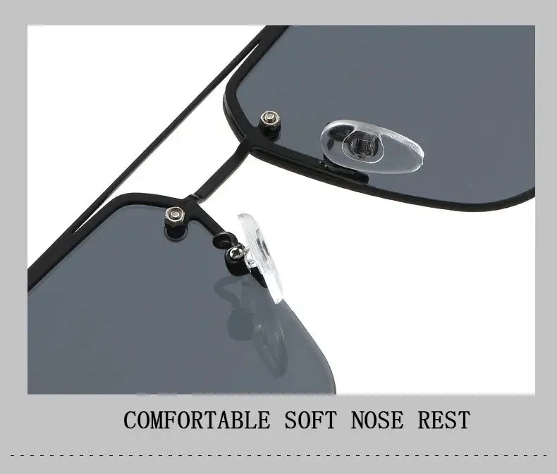Men and Women Vintage Luxe Semi-rimless Anti-UV Square Sunglasses