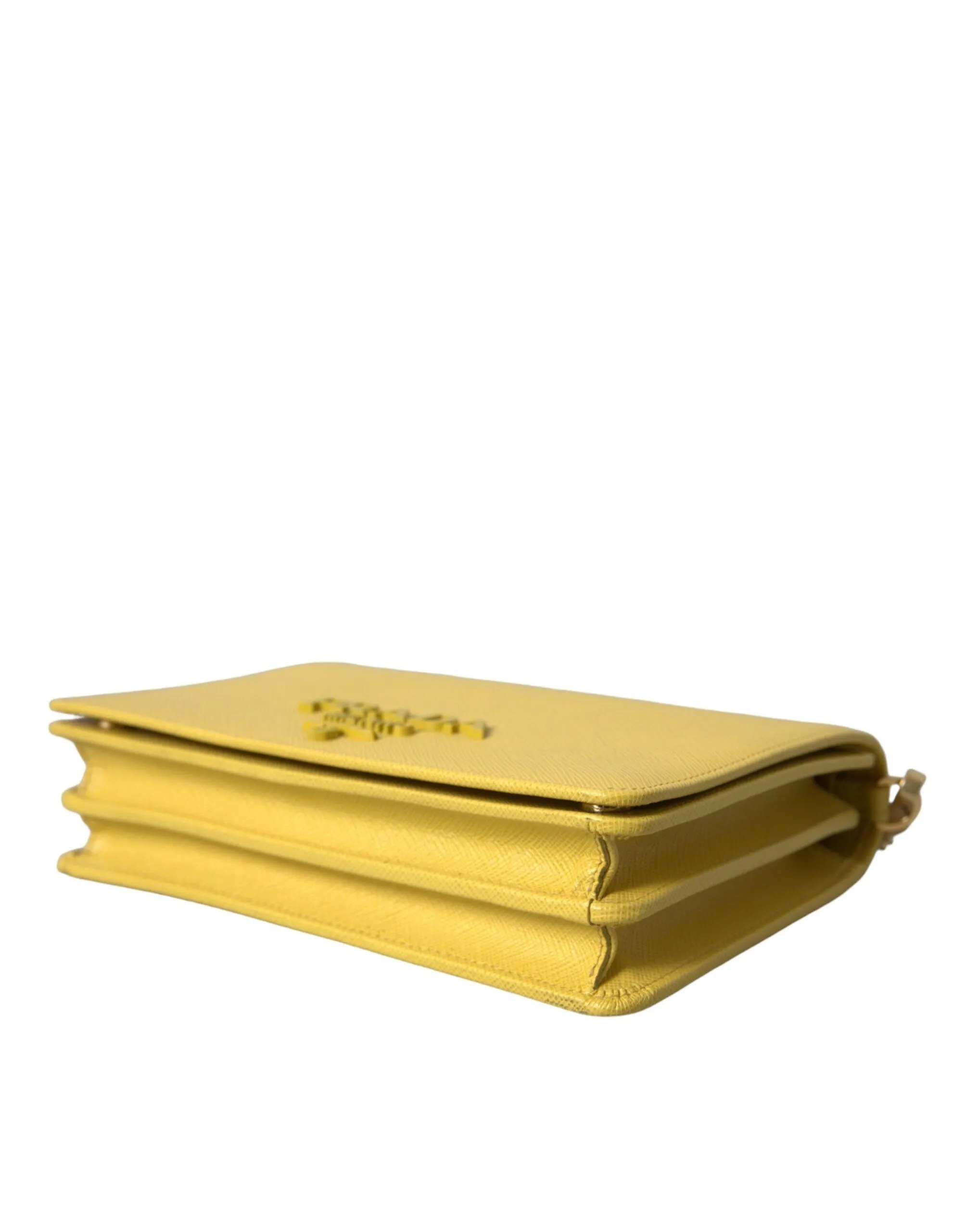 Prada Yellow Saffiano Leather Shoulder Bag
