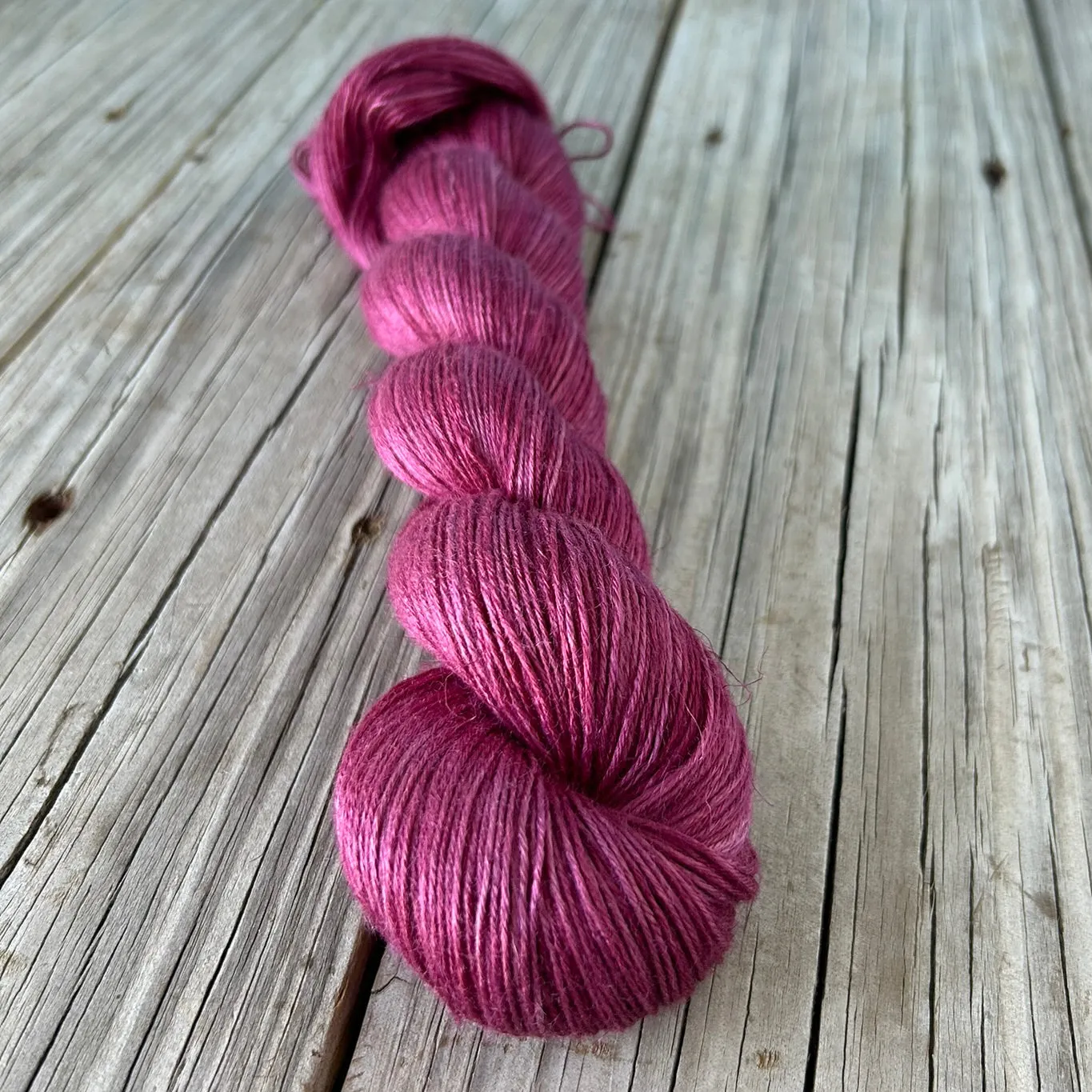 Pretty Lass, Berry Magenta Bamboo Linen Treasures Yarn, Fingering Weight Yarn