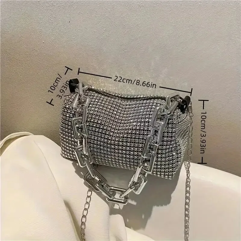 Rhinestone Crossbody Purse for Evening Affairs