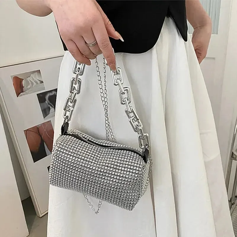 Rhinestone Crossbody Purse for Evening Affairs