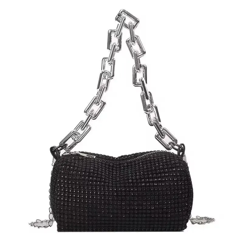 Rhinestone Crossbody Purse for Evening Affairs