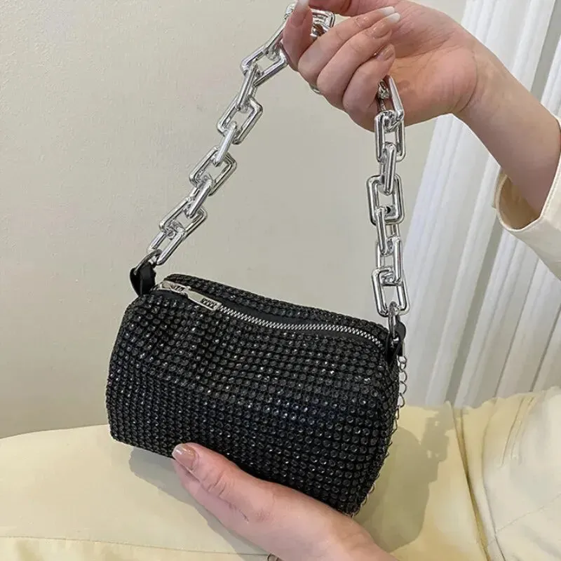 Rhinestone Crossbody Purse for Evening Affairs