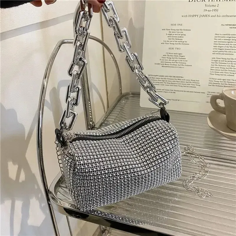 Rhinestone Crossbody Purse for Evening Affairs