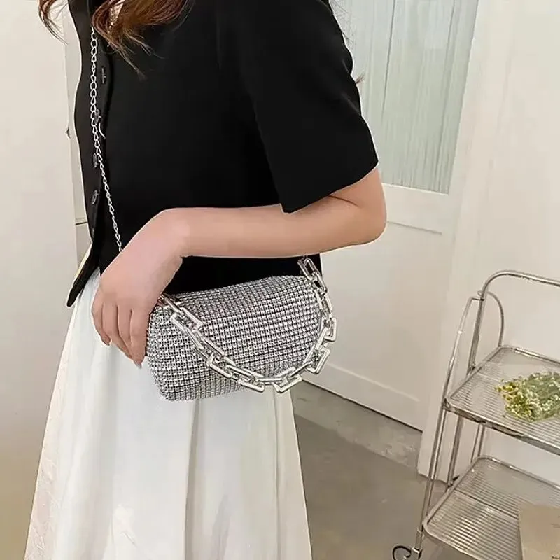 Rhinestone Crossbody Purse for Evening Affairs