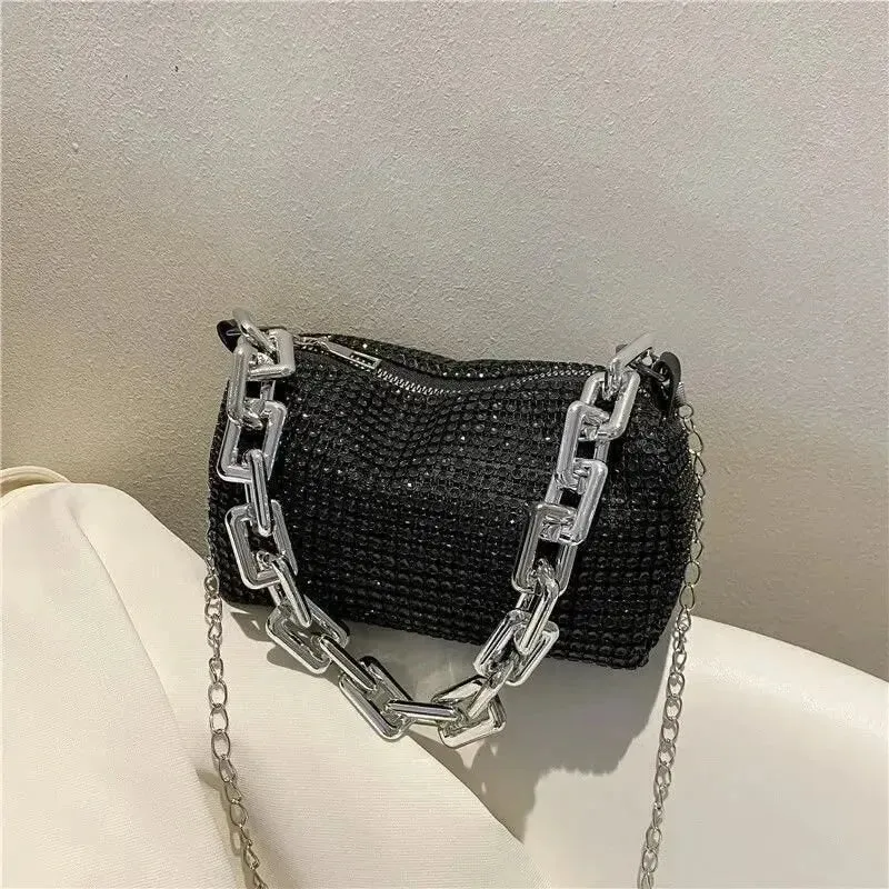 Rhinestone Crossbody Purse for Evening Affairs