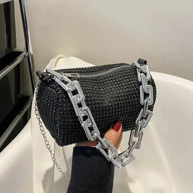Rhinestone Crossbody Purse for Evening Affairs