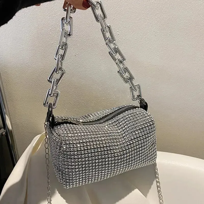Rhinestone Crossbody Purse for Evening Affairs