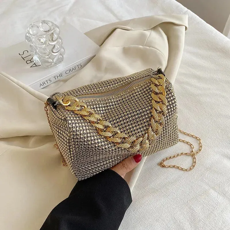 Rhinestone Crossbody Purse for Evening Affairs