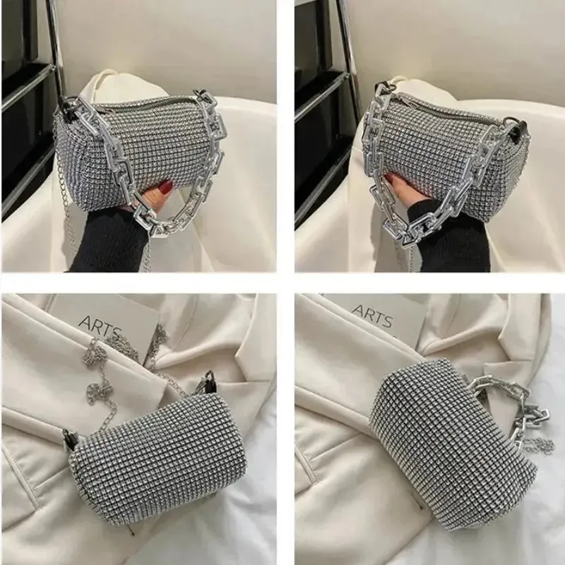 Rhinestone Crossbody Purse for Evening Affairs