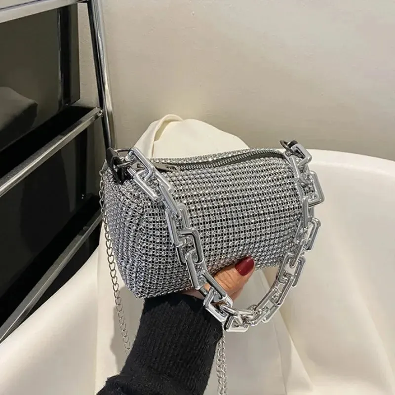 Rhinestone Crossbody Purse for Evening Affairs