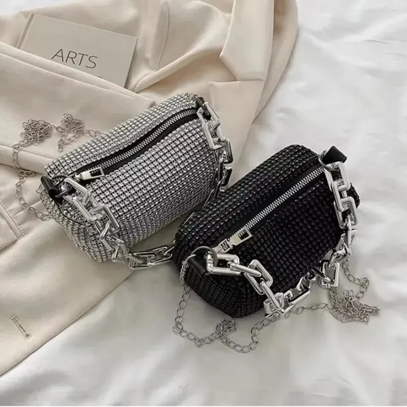 Rhinestone Crossbody Purse for Evening Affairs