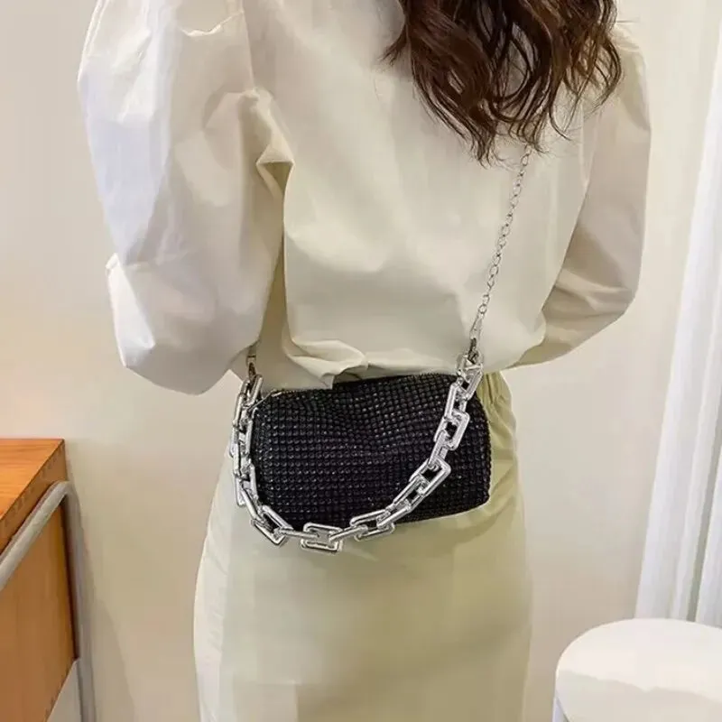 Rhinestone Crossbody Purse for Evening Affairs