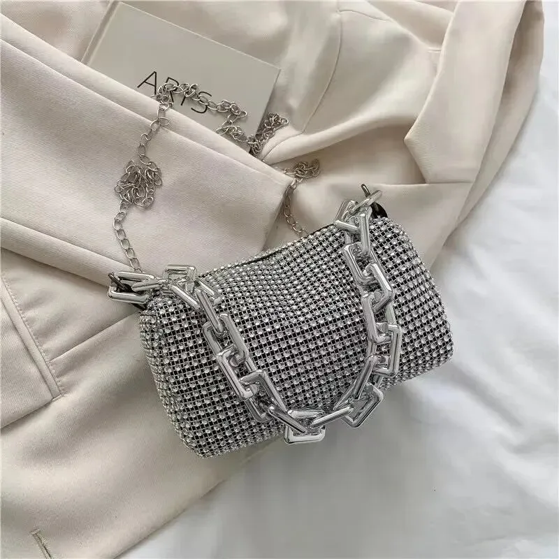 Rhinestone Crossbody Purse for Evening Affairs