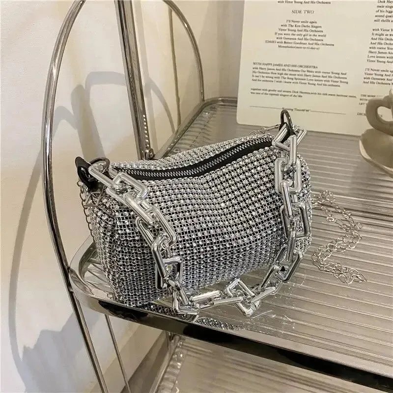 Rhinestone Crossbody Purse for Evening Affairs
