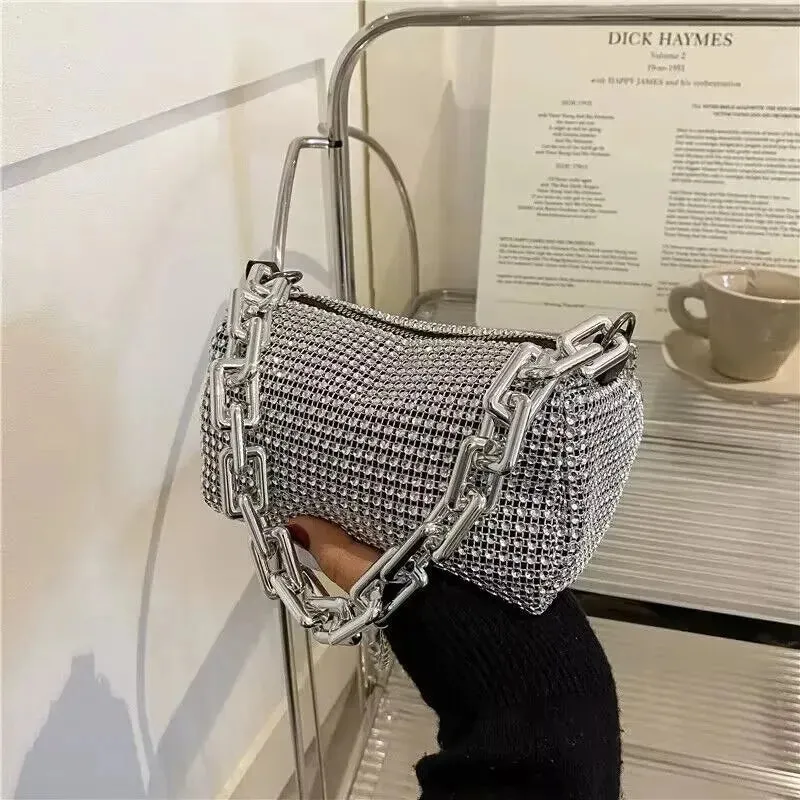 Rhinestone Crossbody Purse for Evening Affairs