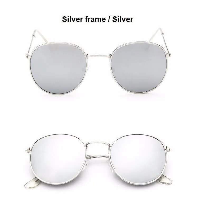 Round Shaped Retro Unisex Sunglasses with Designer Mirror Lens